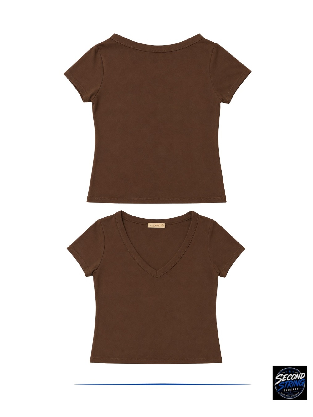Frankee & Skylar Classic V-Neck Women's Tee - Brown